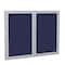 Ghent Enclosed Bulletin Board, 2 Door, Fabric, 3 ft H x 5 ft W, Blue PA23660F-93 - alternate 1